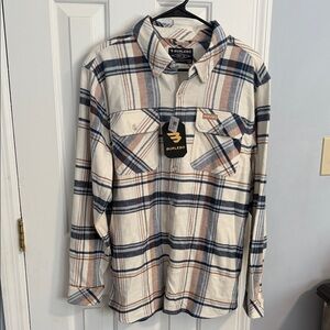 BURLEBO Plaid Shirt - Cream, Navy & Tan